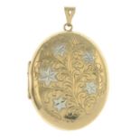 A 9ct gold bi-colour locket.Hallmarks for 9ct gold.