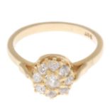 An old-cut diamond cluster ring.Estimated total diamond weight 0.45ct,