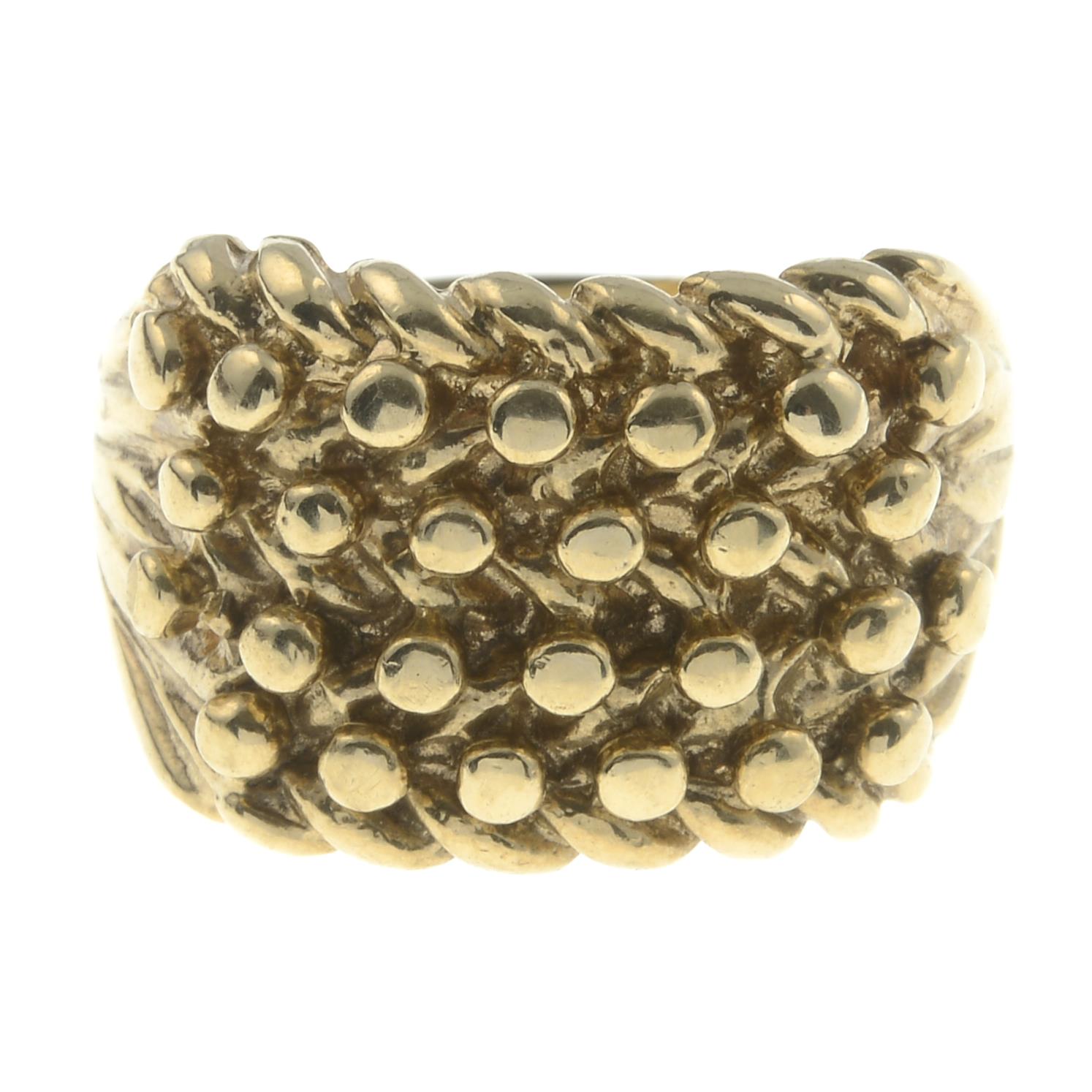 A 9ct gold keeper ring.Hallmarks for 9ct gold.