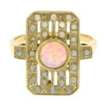 An 18ct gold synthetic opal dress ring.