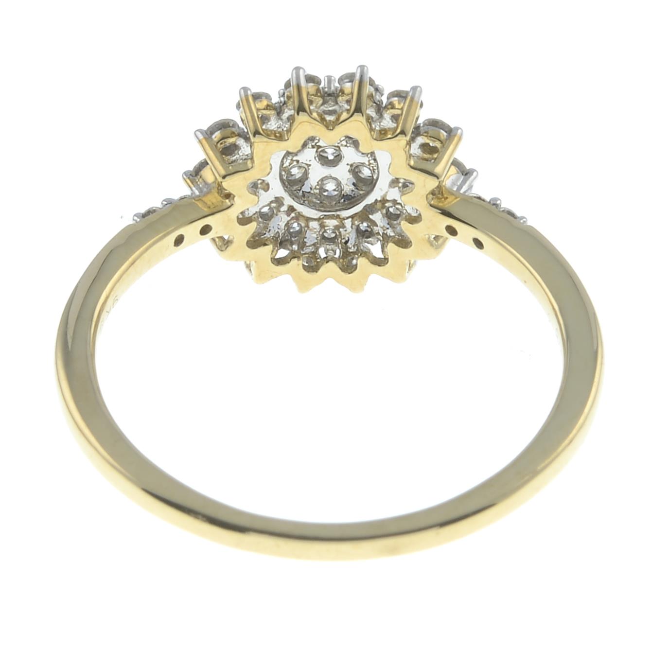 A 9ct gold diamond cluster ring.Estimated total diamond weight 0.60ct. - Image 2 of 2