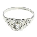 An old-cut diamond single-stone ring,