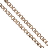 A chain, with lobster clasp.Stamped 9K 375.