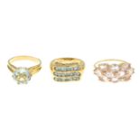 9ct gold morganite dress ring, hallmarks for Birmingham, 2012, ring size S, 3.3gms.