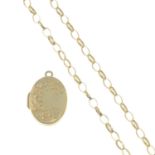 9ct gold locket, hallmarks for 9ct gold, length 2.3cms, 1.9gms.