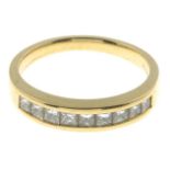 An 18ct gold square-shape diamond half eternity ring.Total diamond weight 0.56ct,