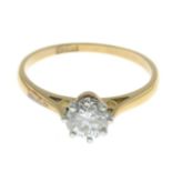 A brilliant-cut diamond single-stone ring.Diamond weight 0.65ct,