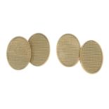 A pair of 9ct gold cufflinks.Hallmarks for 9ct gold.