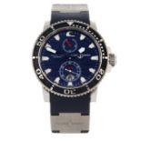 ULYSEE NARDIN - a limited edition gentleman's Maxi Marine Blue Surf wrist watch.
