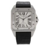 CARTIER - a gentleman's Santos 100 wrist watch.