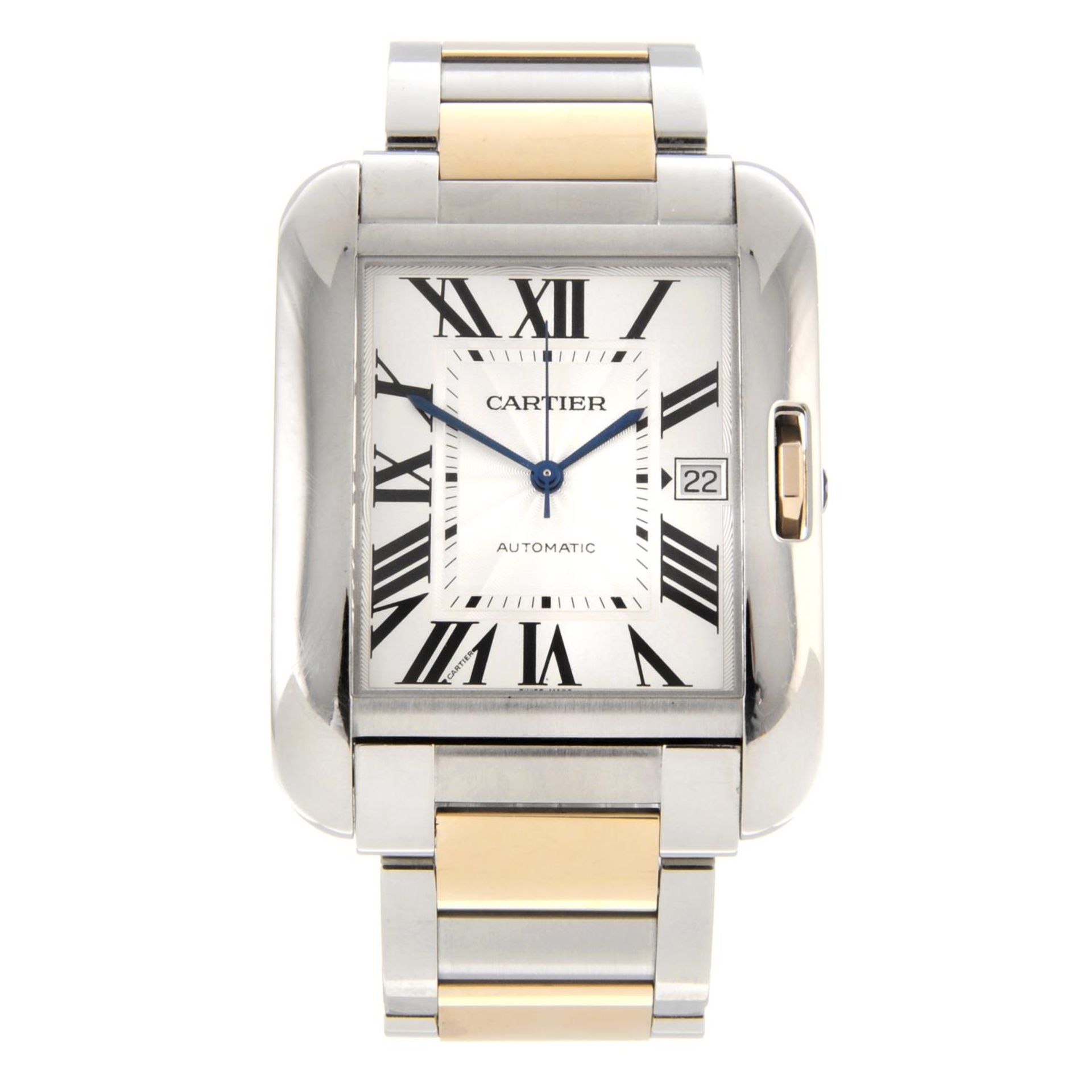 CARTIER - a gentleman's Tank Anglaise XL bracelet watch.