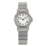 CARTIER - a lady's Santos Ronde bracelet watch.