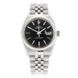 ROLEX - a gentleman's Oyster Perpetual Datejust bracelet watch.