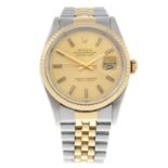 ROLEX - a gentleman's Oyster Perpetual Datejust bracelet watch.