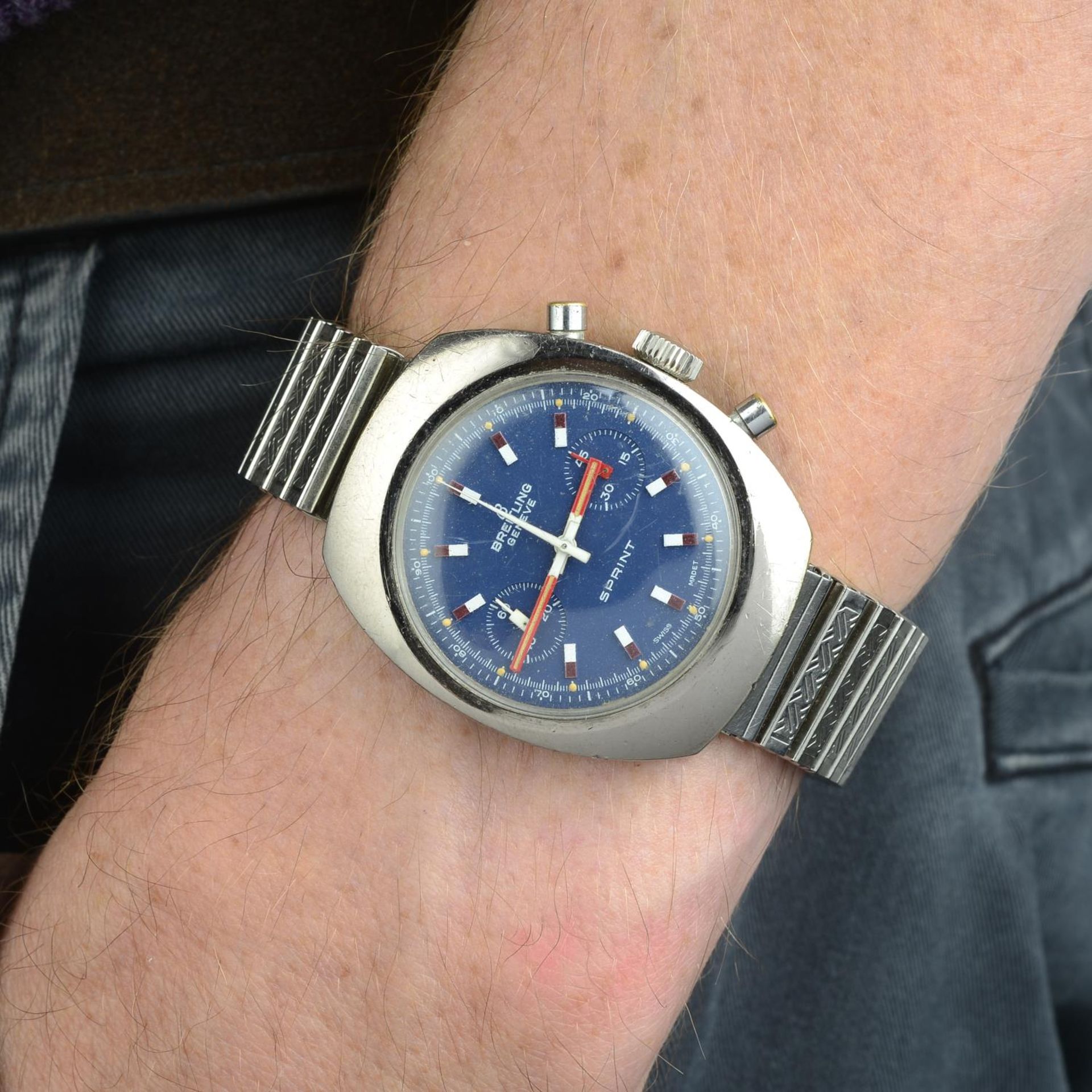 BREITLING - a gentleman's Sprint chronograph bracelet watch. - Bild 3 aus 5