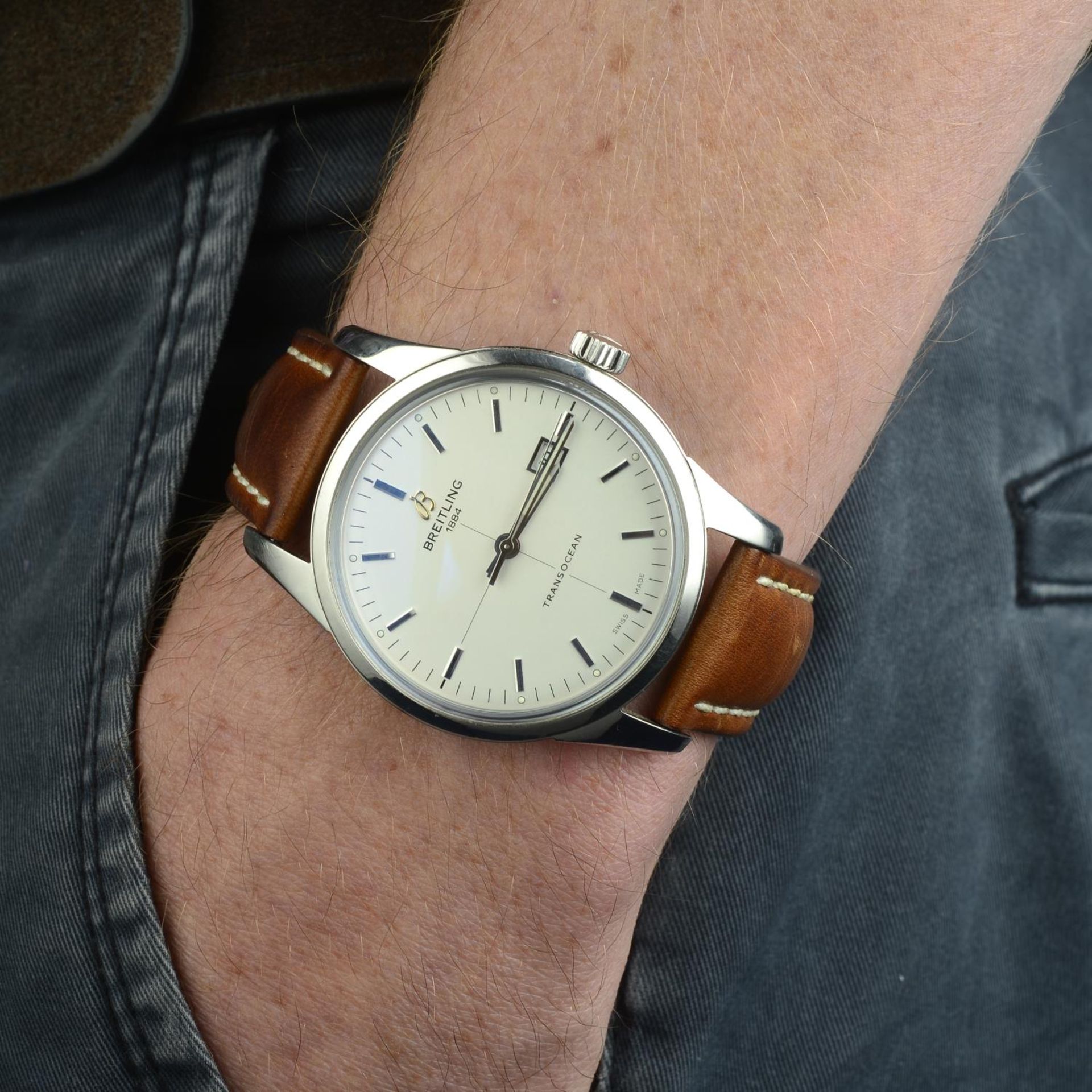BREITLING - a gentleman's Transocean wrist watch. - Bild 3 aus 5