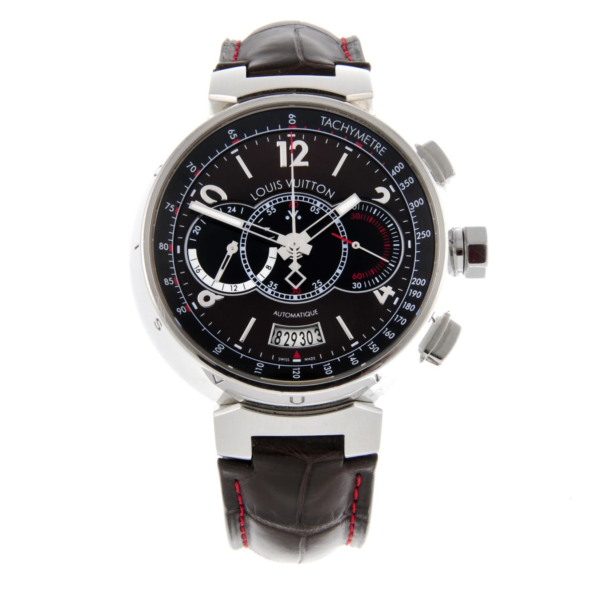 LOUIS VUITTON - a limited edition gentleman's Tambour chronograph wrist watch.