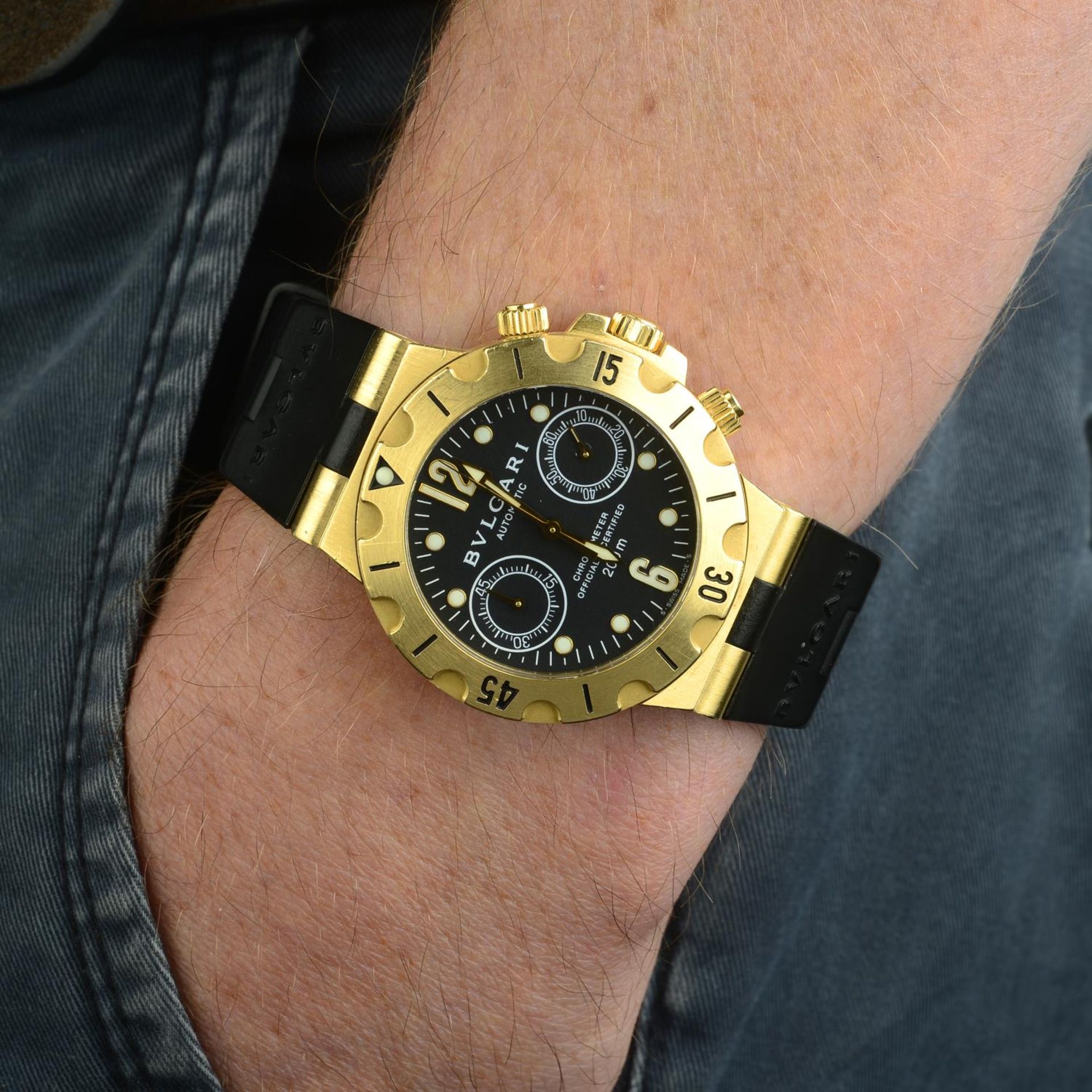 BULGARI - a gentleman's Diagono Scuba chronograph wrist watch. - Bild 3 aus 5
