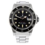 ROLEX - a gentleman's Oyster Perpetual Date Red Submariner bracelet watch.