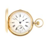 A repeater centre seconds full hunter pocket watch.