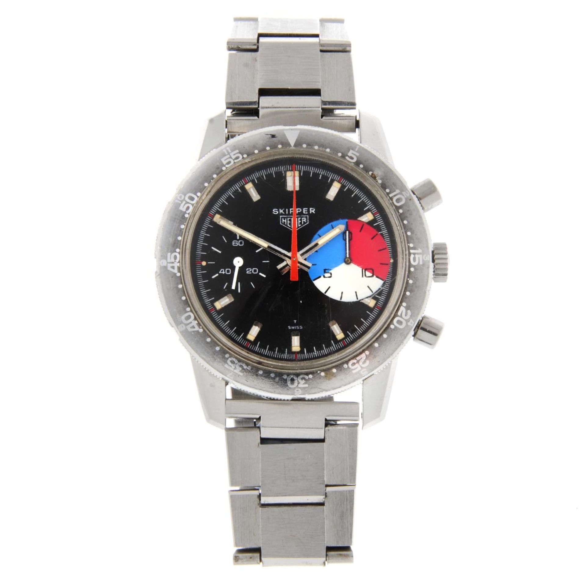 HEUER - a gentleman's 'Skipper' chronograph bracelet watch.