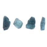 A small selection of blue tourmaline crystals.