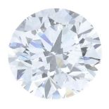 A round brilliant-cut diamond.