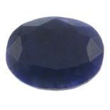 An oval-shape sapphire.