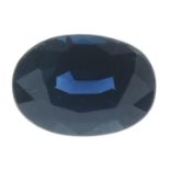 An oval-shape East African sapphire.