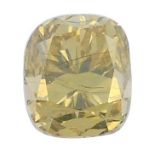 A rectangular-shape natural Fancy Brownish Yellow diamond.