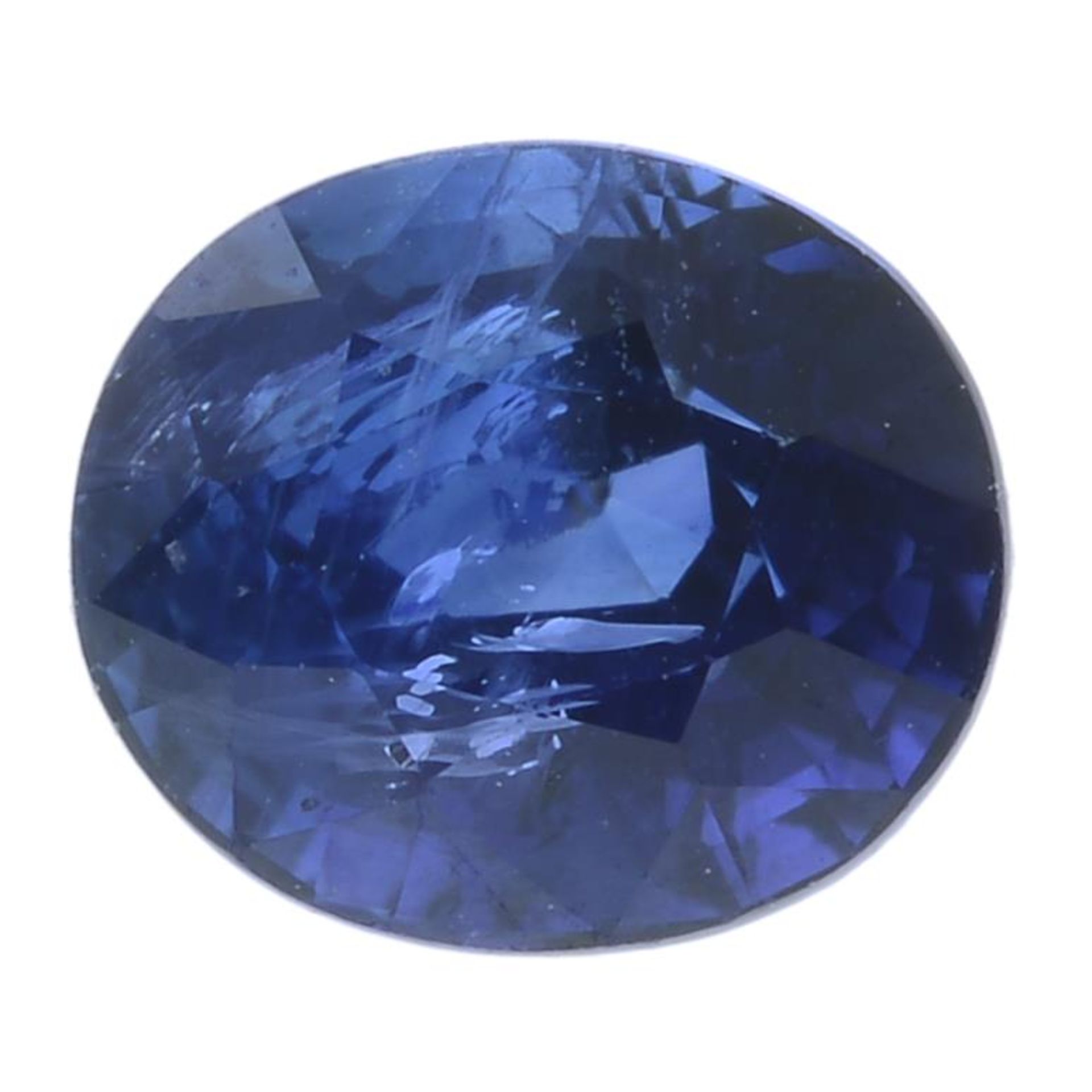 An oval-shape sapphire.