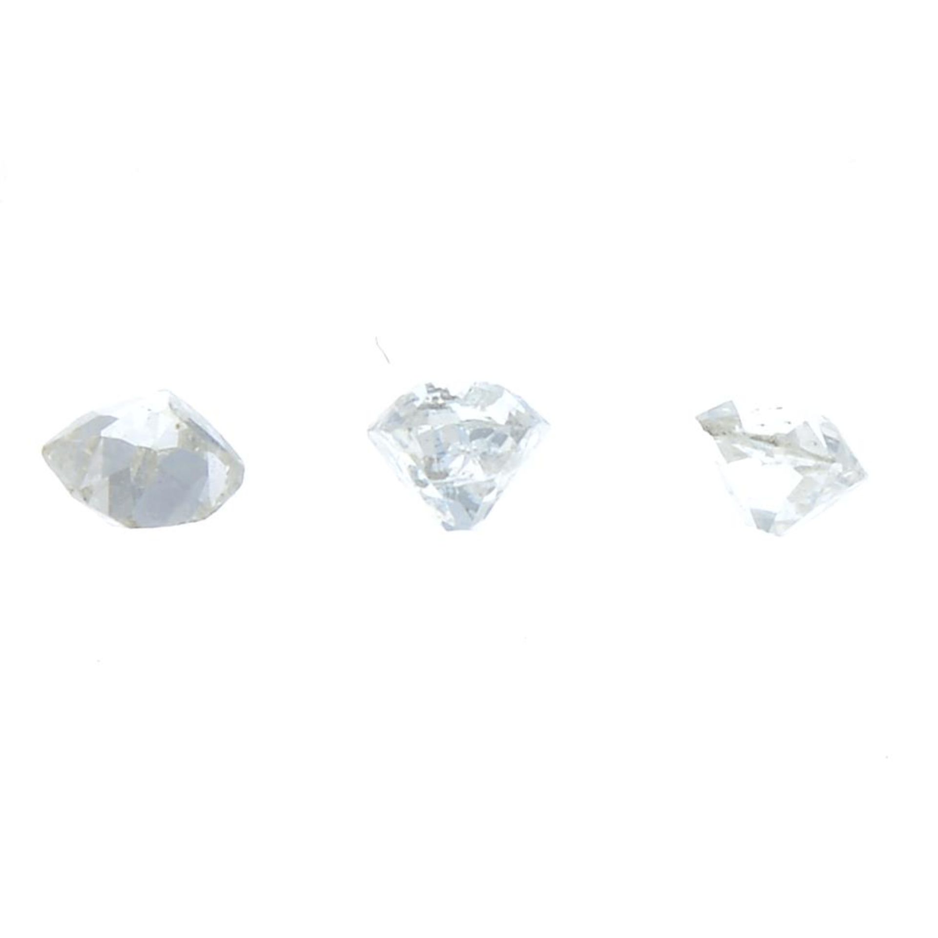 Three old-cut diamonds. - Image 2 of 2