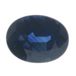 An oval-shape East African sapphire.