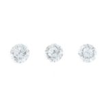A small selection of round-brilliant cut diamonds.