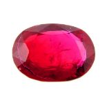 An oval-shape red spinel.