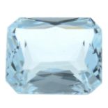 A rectangular-shape aquamarine.