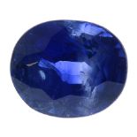 An oval-shape sapphire.