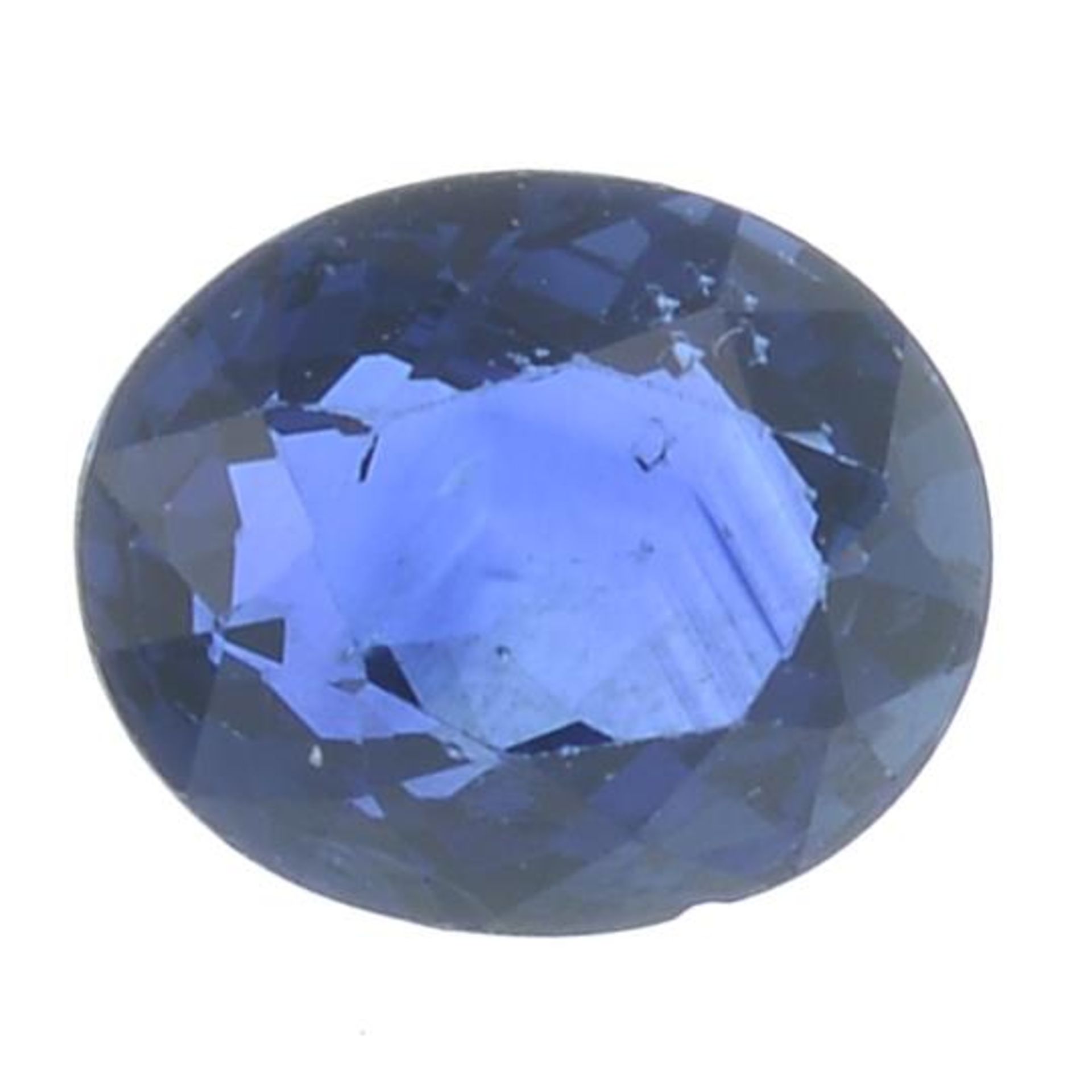 An oval-shape East African sapphire.