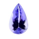 A pear-shape tanzanite.