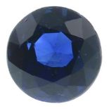 A circular-shape East African sapphire.