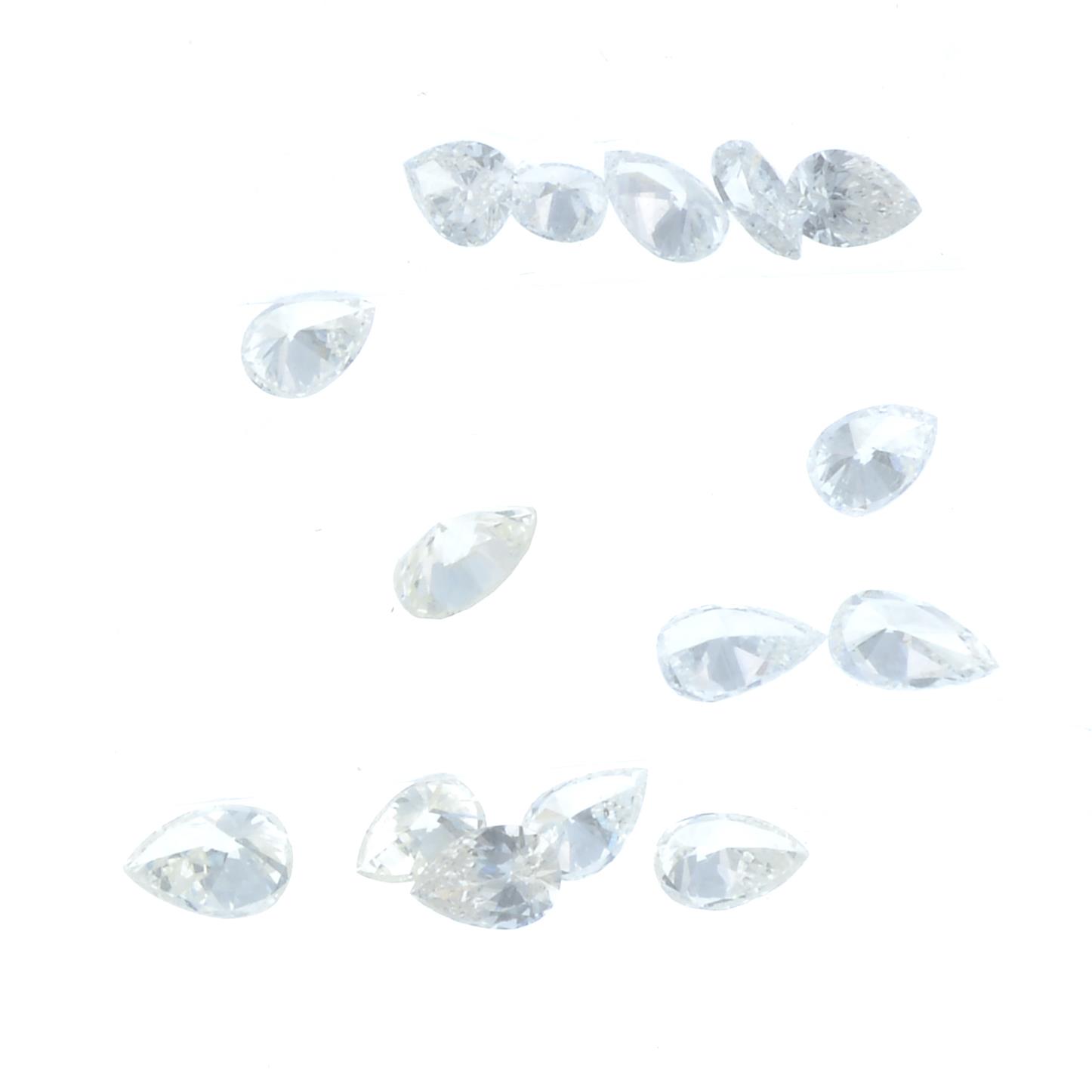 Fifteen pear-shape diamonds. - Image 2 of 2