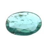 An oval-shape emerald.