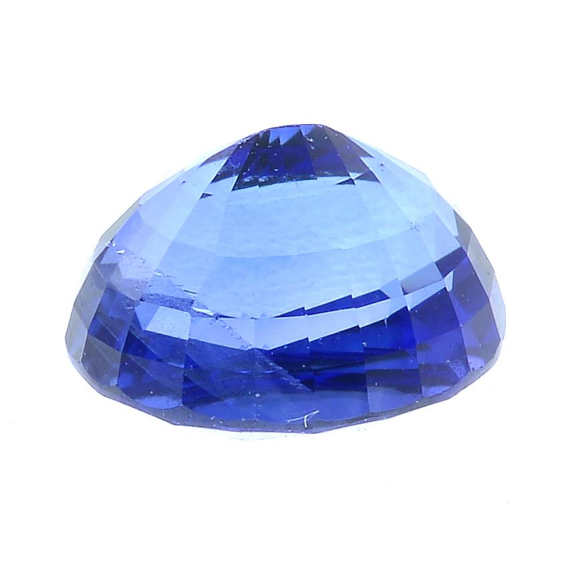 An oval-shape Sri Lankan sapphire. - Bild 2 aus 4
