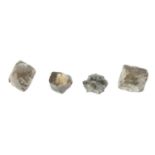 A selection of rough diamond crystals.