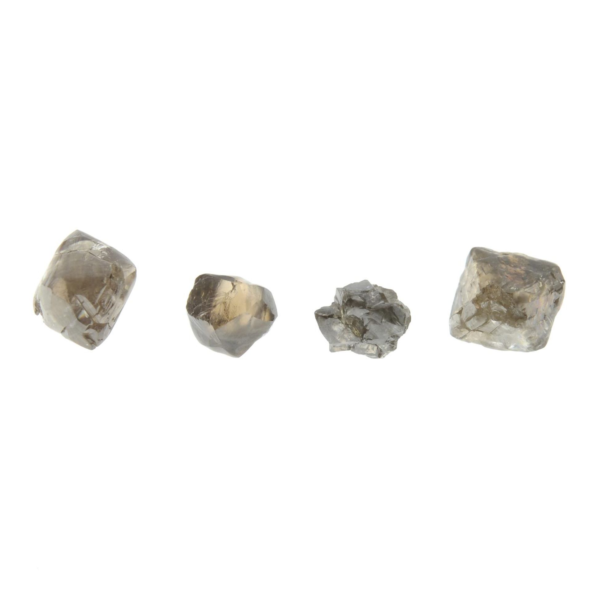 A selection of rough diamond crystals.