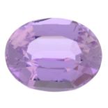 An oval-shape kunzite.