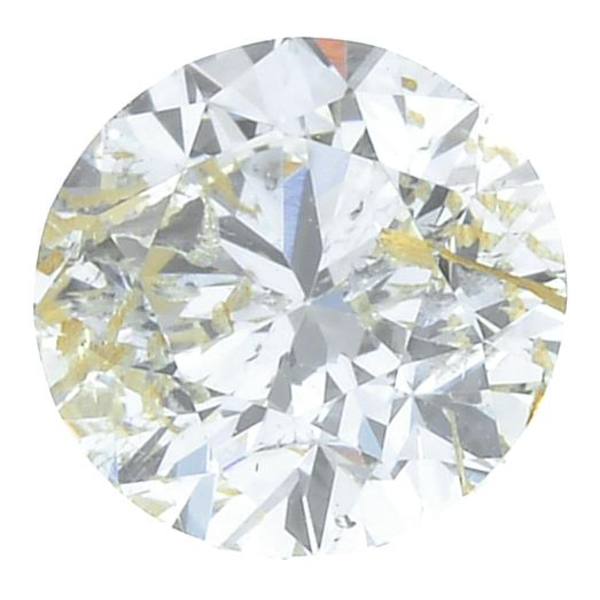 A brilliant -cut Faint Grayish Yellow diamond.