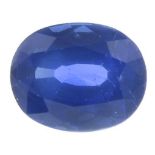 An oval-shape Sri Lankan sapphire.