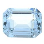 A rectangular-shape aquamarine.