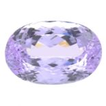 An oval-shape kunzite.